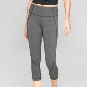 Athleta Salutation Capri Powervita Workout Crop Leggings Gray XS